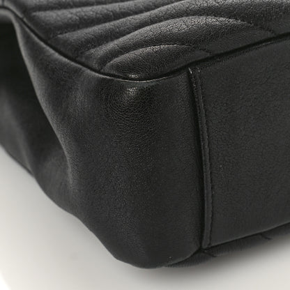 Saint Laurent Sheepskin Matelasse Chevron Monogram Monochrome Large College Satchel Black 8 of 12