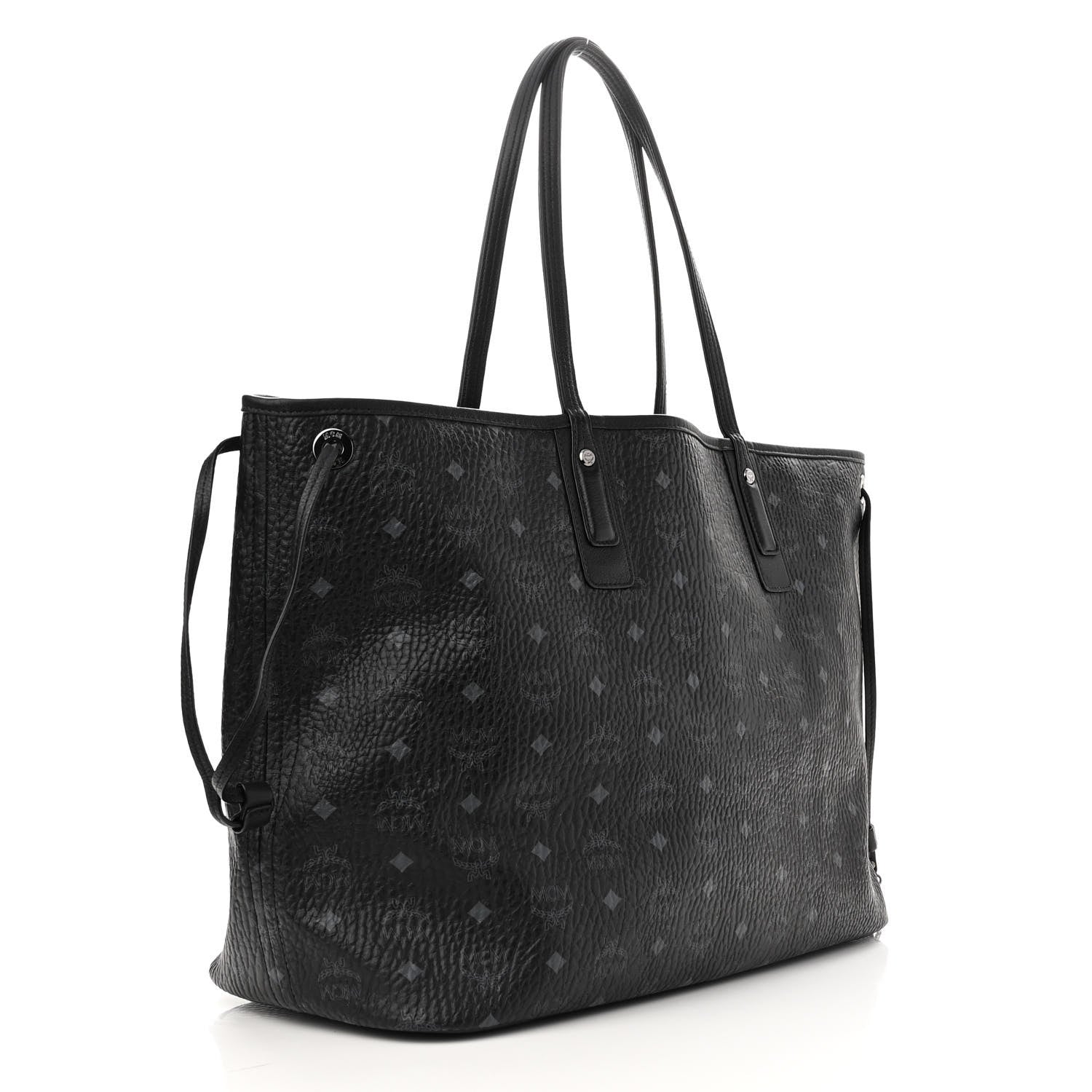 MCM Visetos Large Liz Reversible Shopper Tote Black 3 of 17