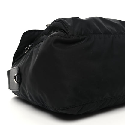 Prada Re-Nylon Vela Saffiano Double Buckle Messenger Shoulder Bag Black 8 of 9