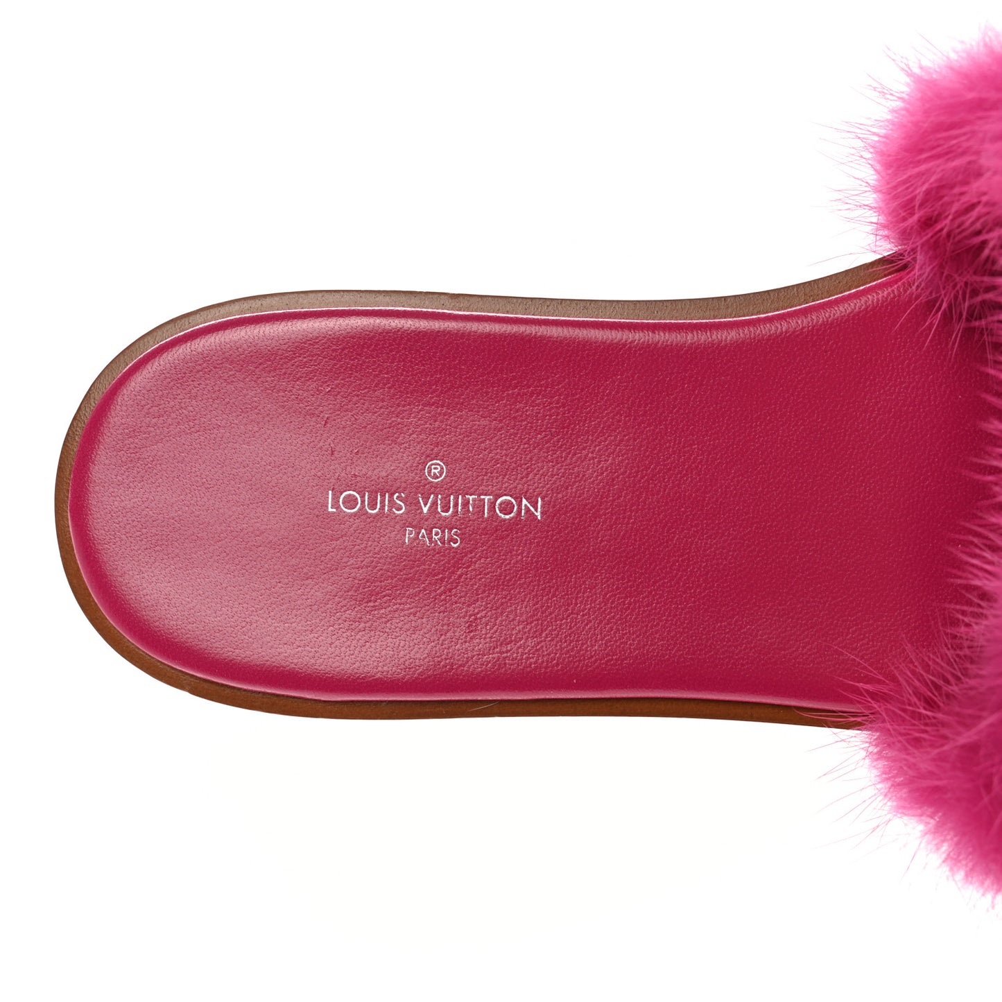 Mink Fur Lock It Flat Mule 37 Hot Pink