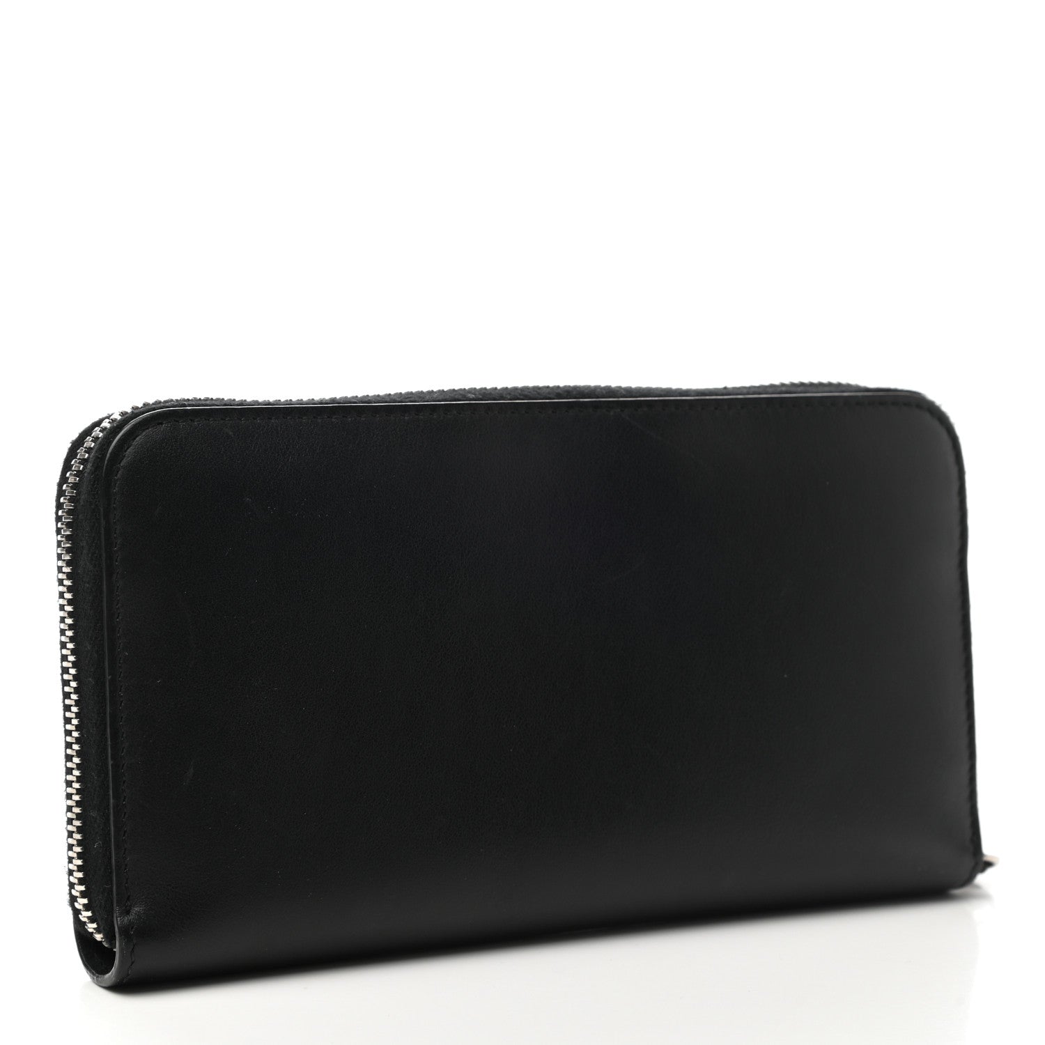 Fendi Vitello Century Opaco Mini Bug Eyes Zip Around Wallet Black 3 of 7