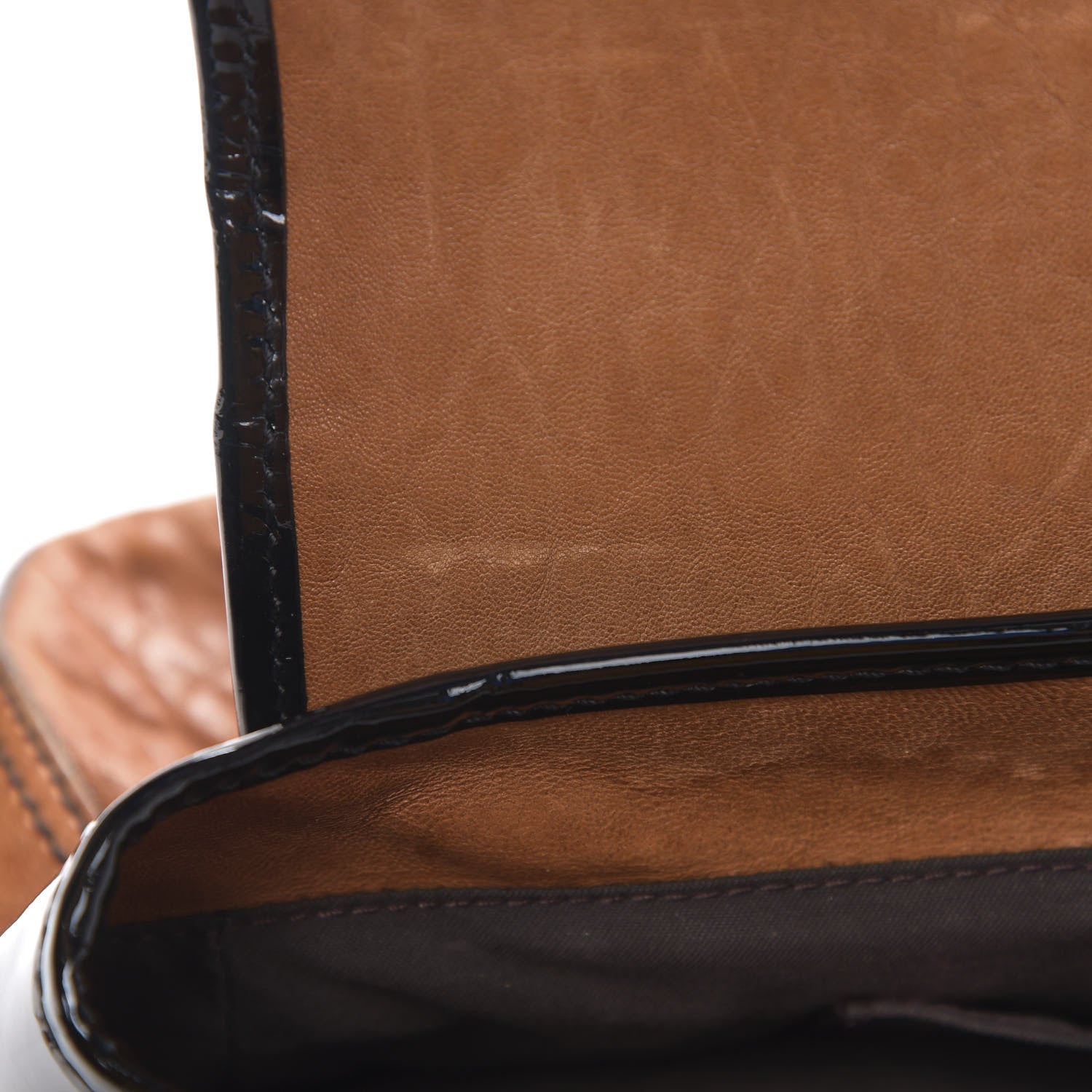 Fendi Nappa Patent B Bag Osso Black 7 of 12