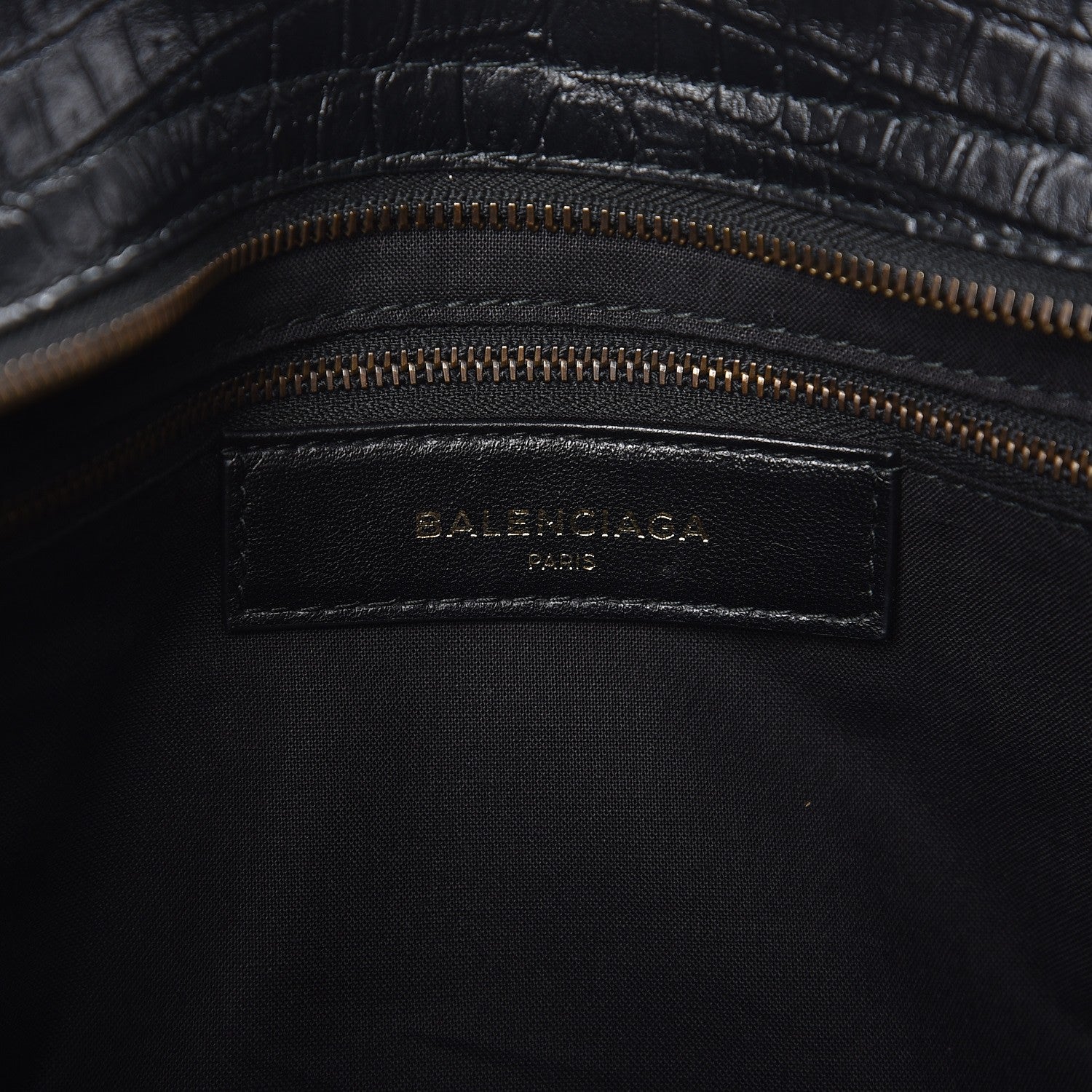 Balenciaga Calfskin Crocodile Embossed Classic Hardware City Black 7 of 8