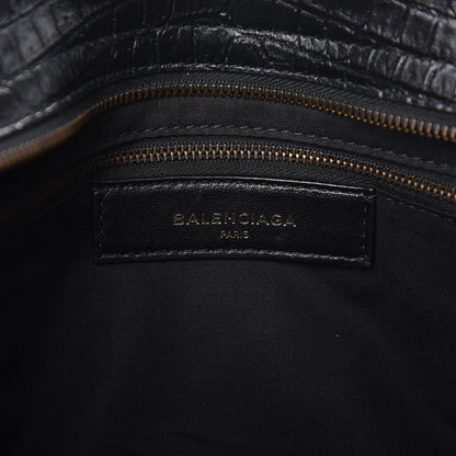 Balenciaga Calfskin Crocodile Embossed Classic Hardware City Black 7 of 8