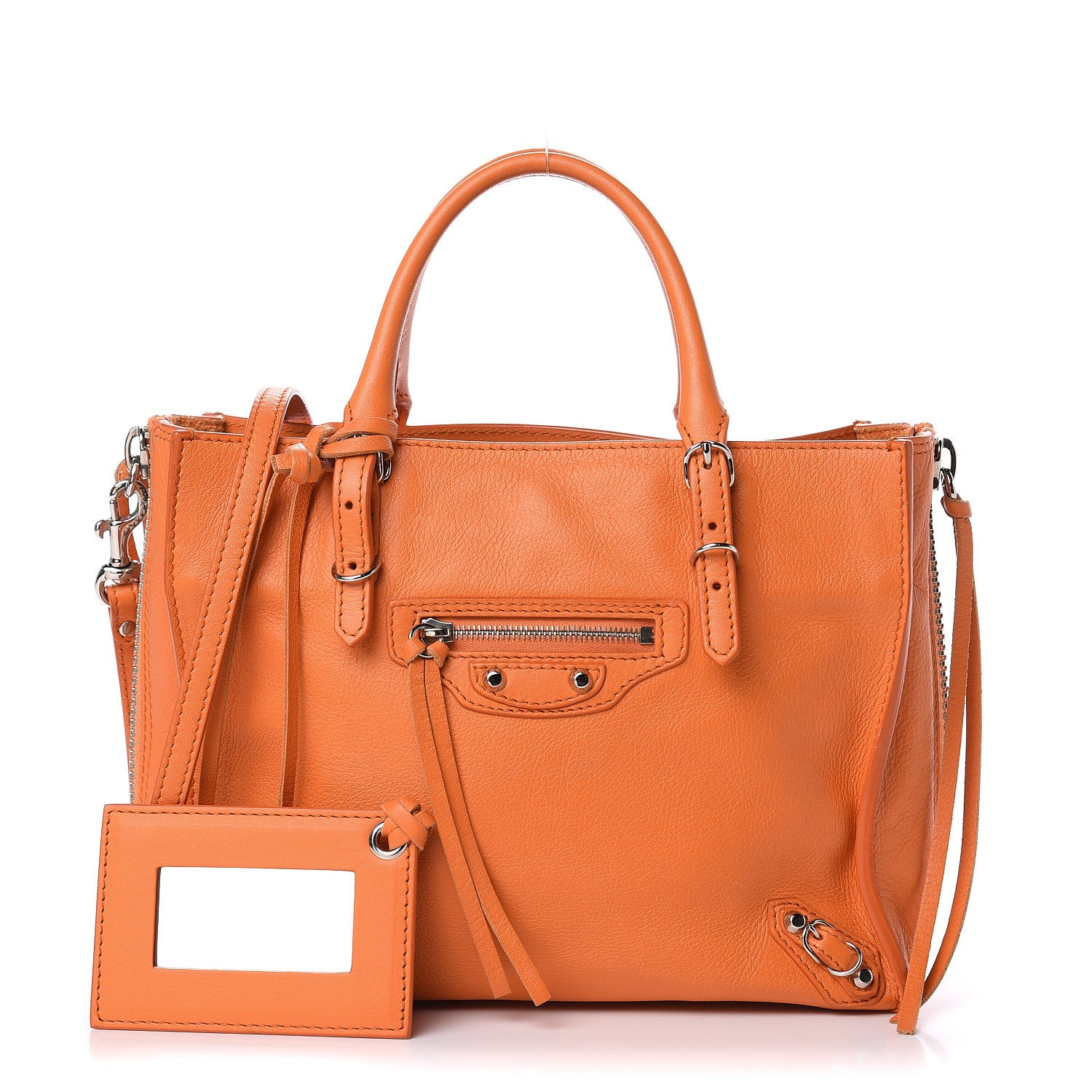 Balenciaga Calfskin Papier Mini A4 Zip Around Tote Orange 1 of 11