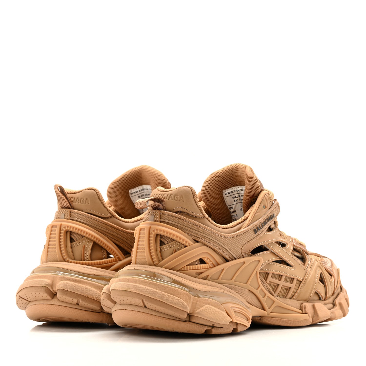 Balenciaga Rubber Mesh Monocolor Clear Sole Womens Track.2 Open Sneakers 35 Light Brown 5 of 11