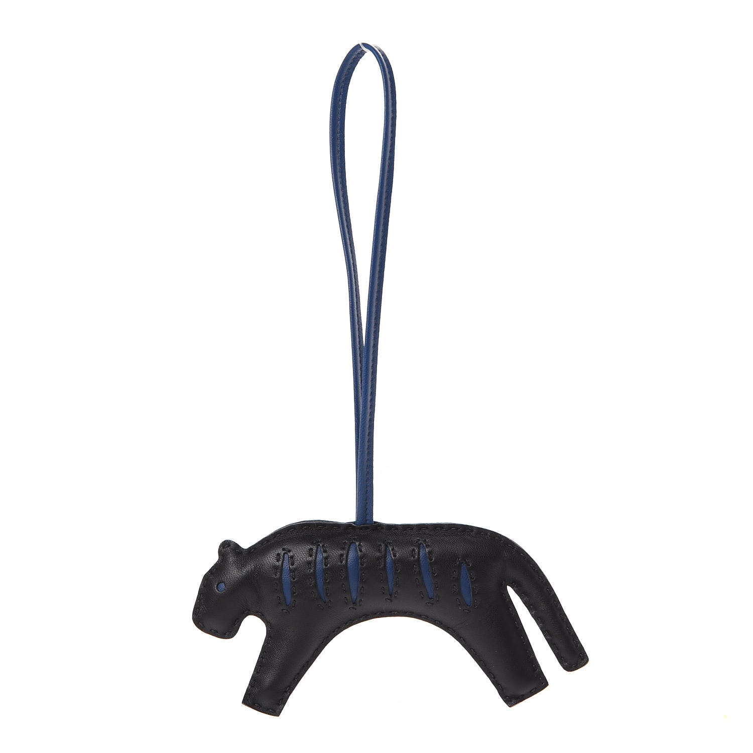 Hermes Milo Lambskin Rooroo Bag Charm Black Bleu de Malte 1 of 4