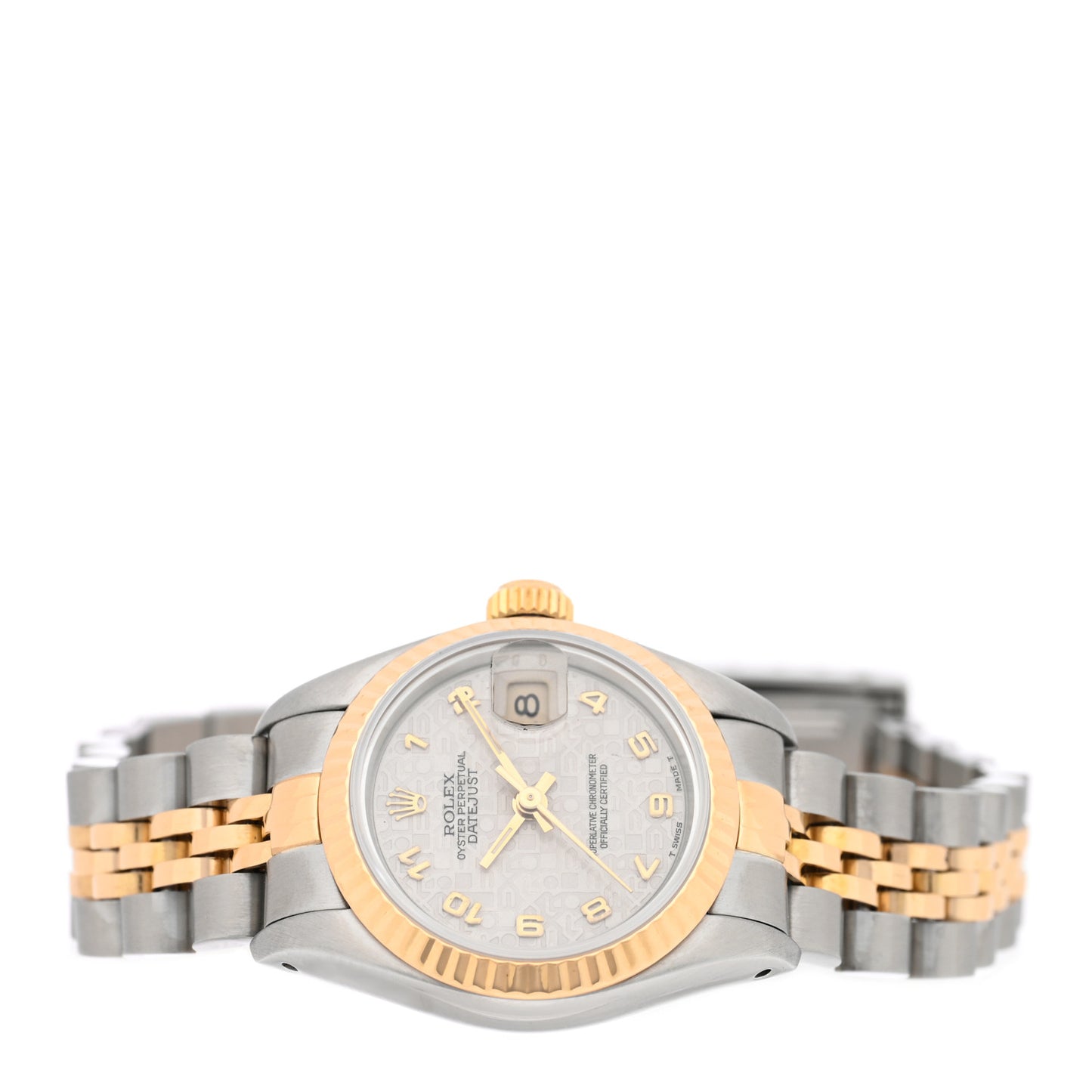 Stainless Steel 18K Yellow Gold 26mm Oyster Perpetual Datejust Watch Ivory Jubilee 69173
