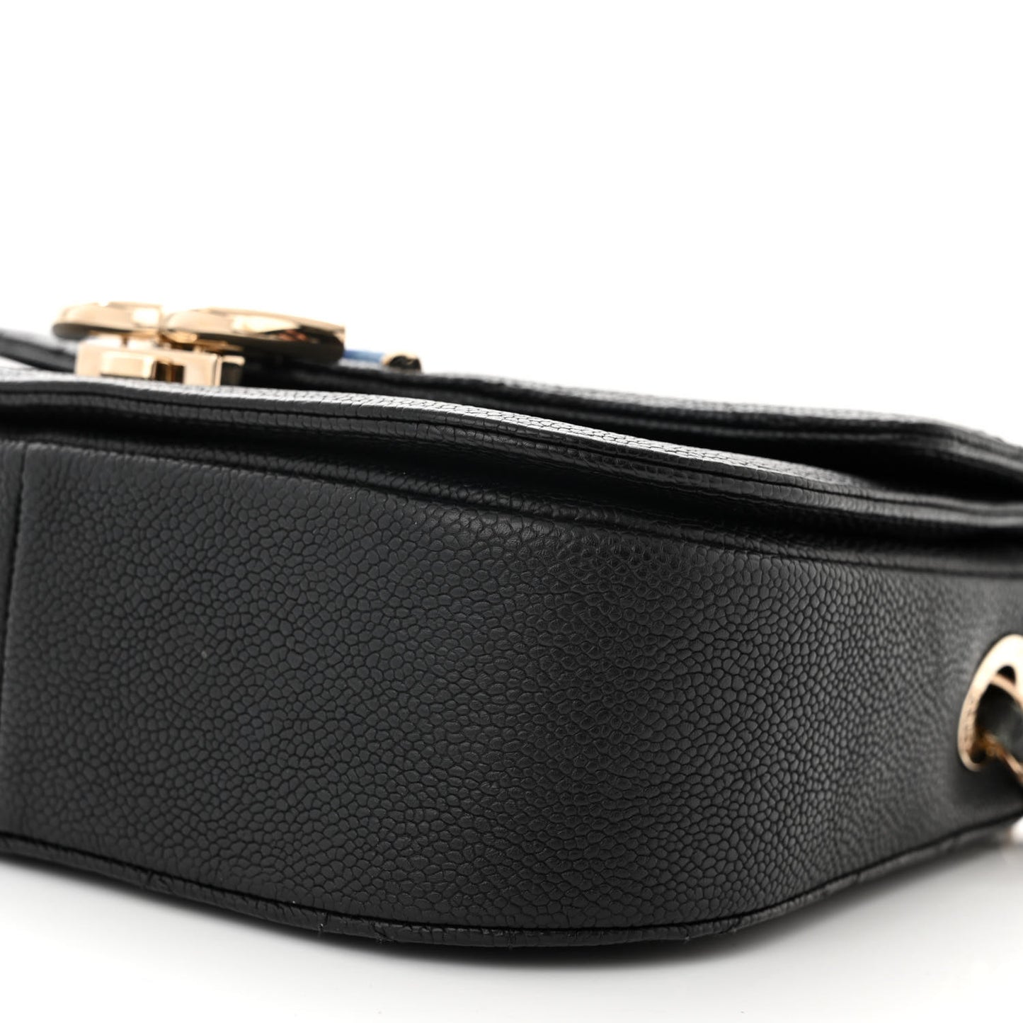 Grained Calfskin Quilted Small Cuba Top Handle Flap Black