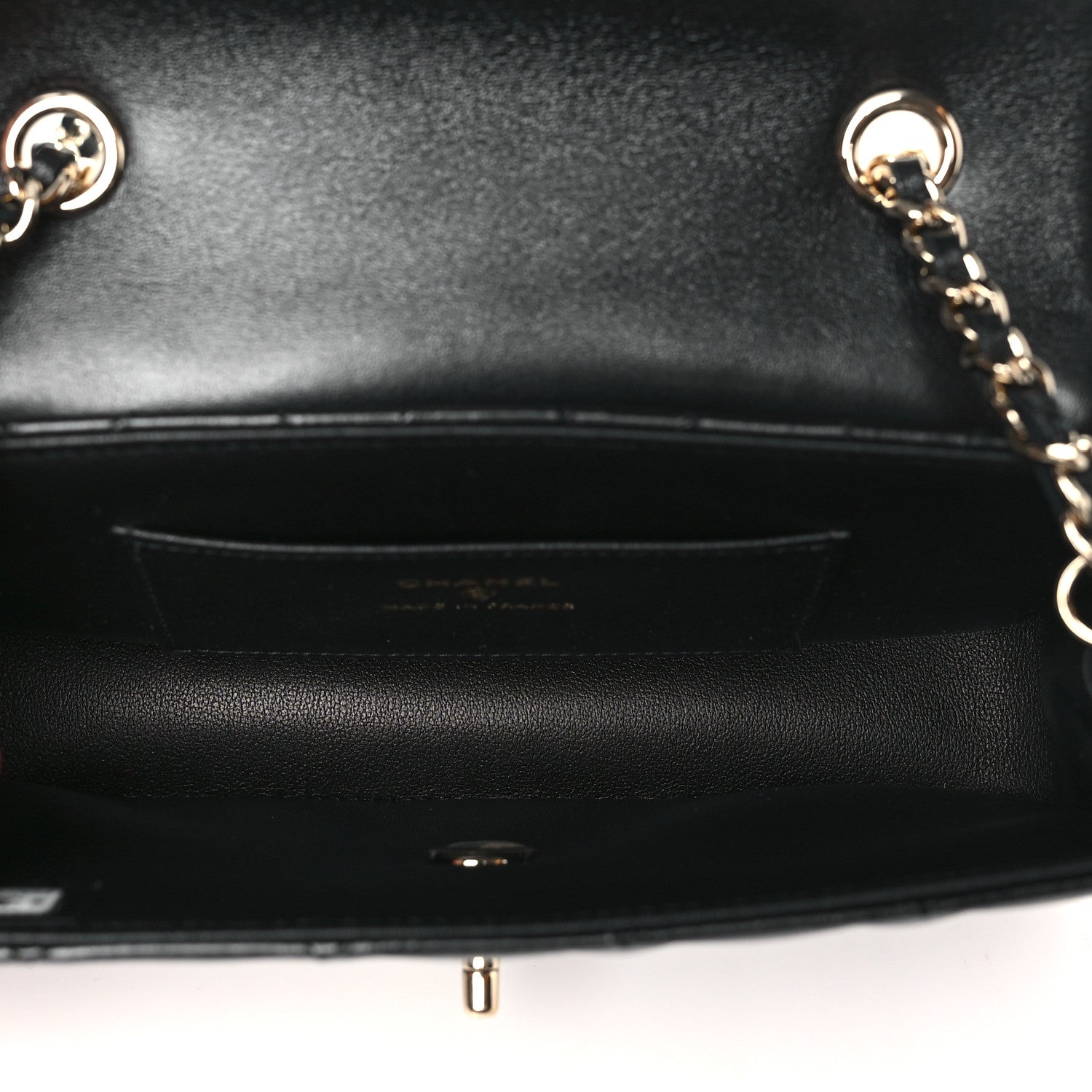 Chanel Lambskin Quilted Rectangular Clutch With Chain Black 5 of 11
