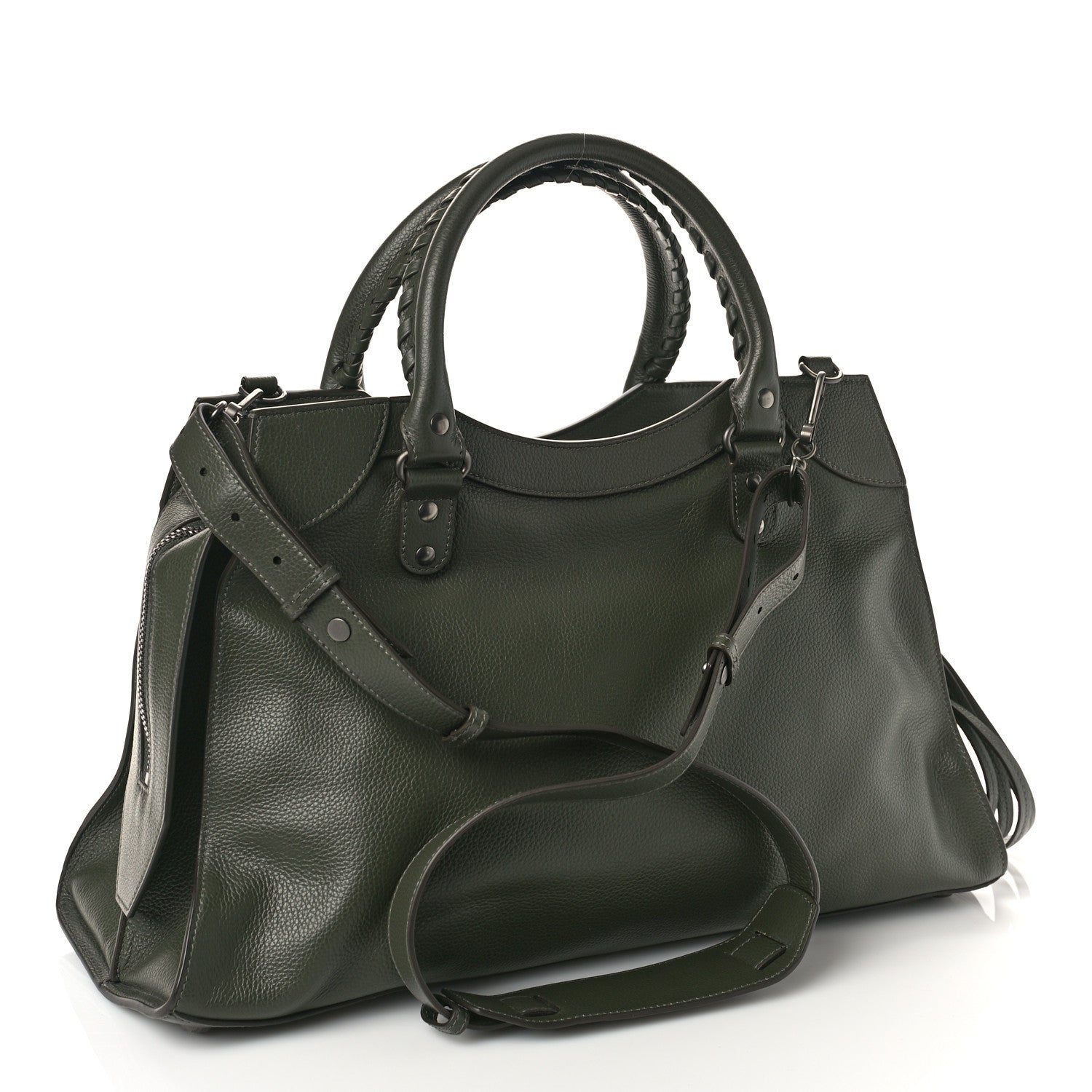 Balenciaga Grained Calfskin Neo Classic Silver Hardware Medium City Khaki 3 of 9