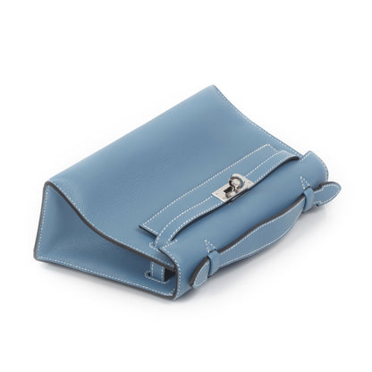 Hermes Swift Kelly Pochette Clutch Blue Jean 5 of 9