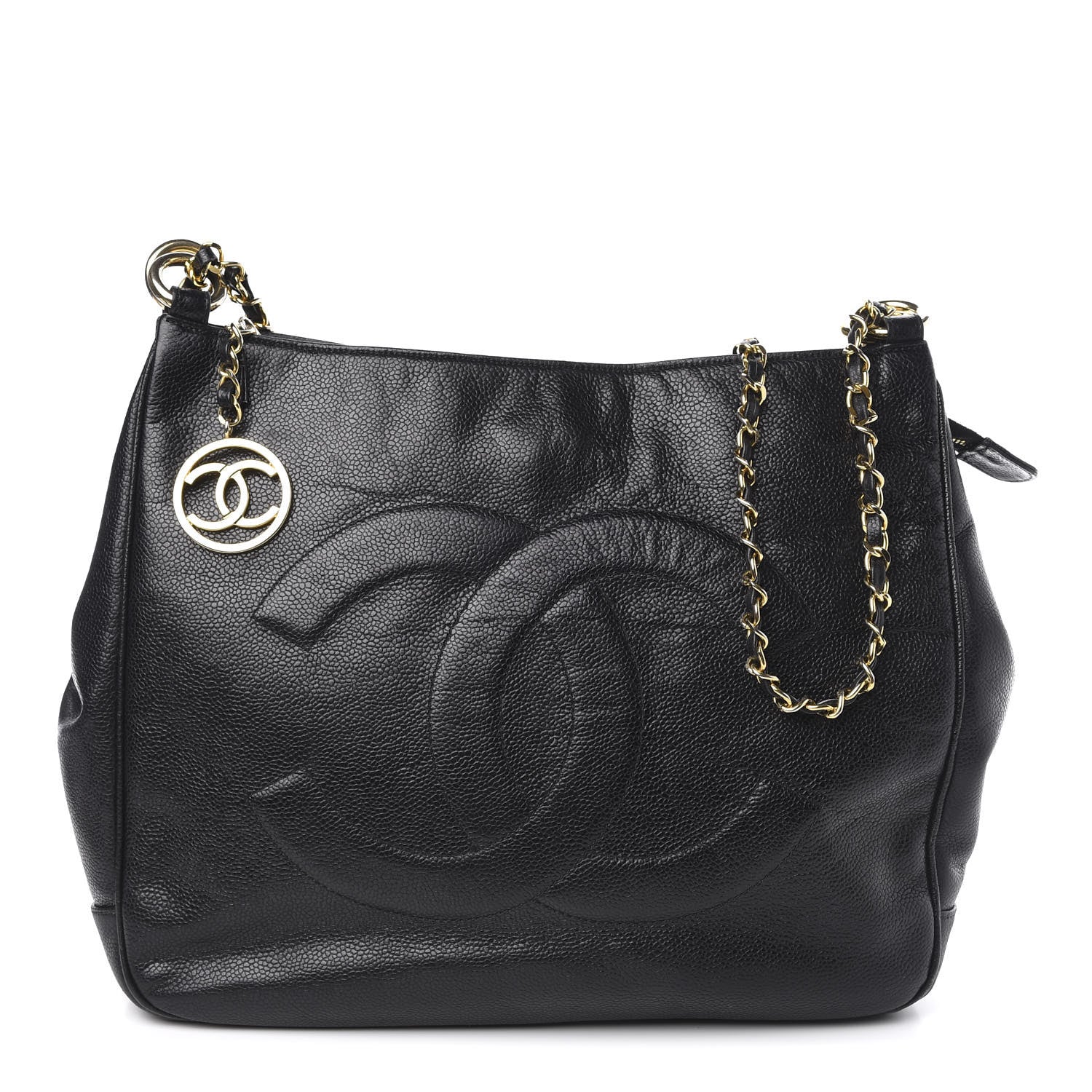 Chanel Caviar CC Zip Top Shoulder Bag Black 1 of 11