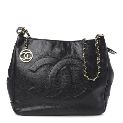 Chanel Caviar CC Zip Top Shoulder Bag Black 1 of 11