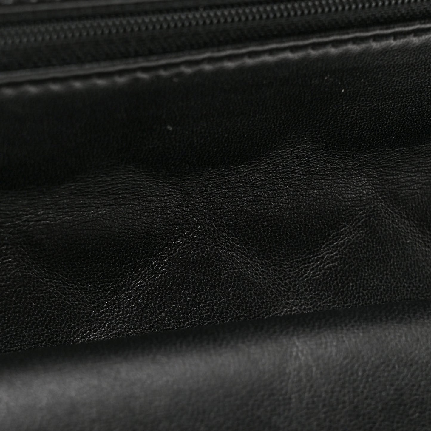 Patent Quilted Medium Double Flap Black