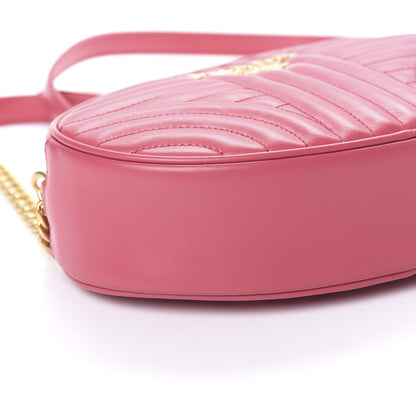 Prada Soft Calfskin Impunture Diagramme Chain Crossbody Peonia 7 of 8