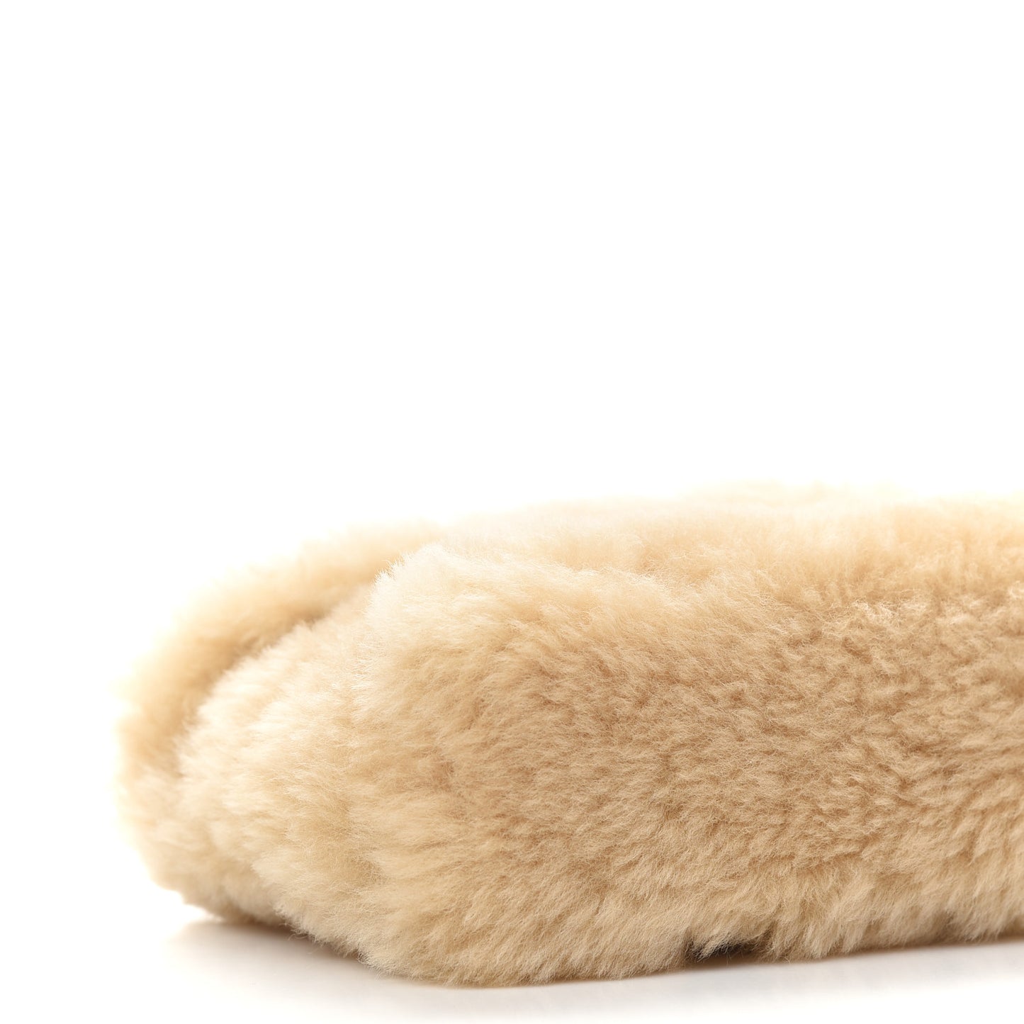 Shearling Quilted Monogram Loulou Puffer Pouch Clutch Natural Beige