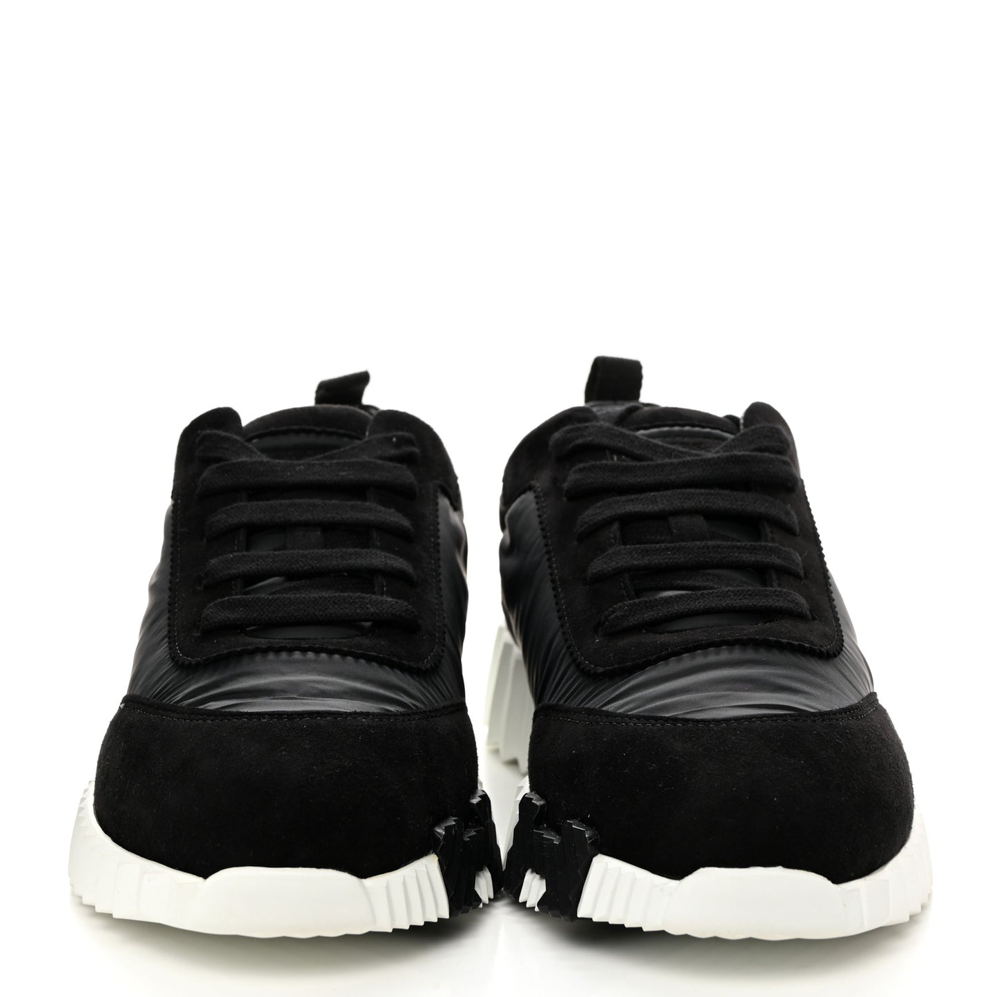 Parachute Fabric Suede Goatskin Womens Bouncing Sneakers 38 Black