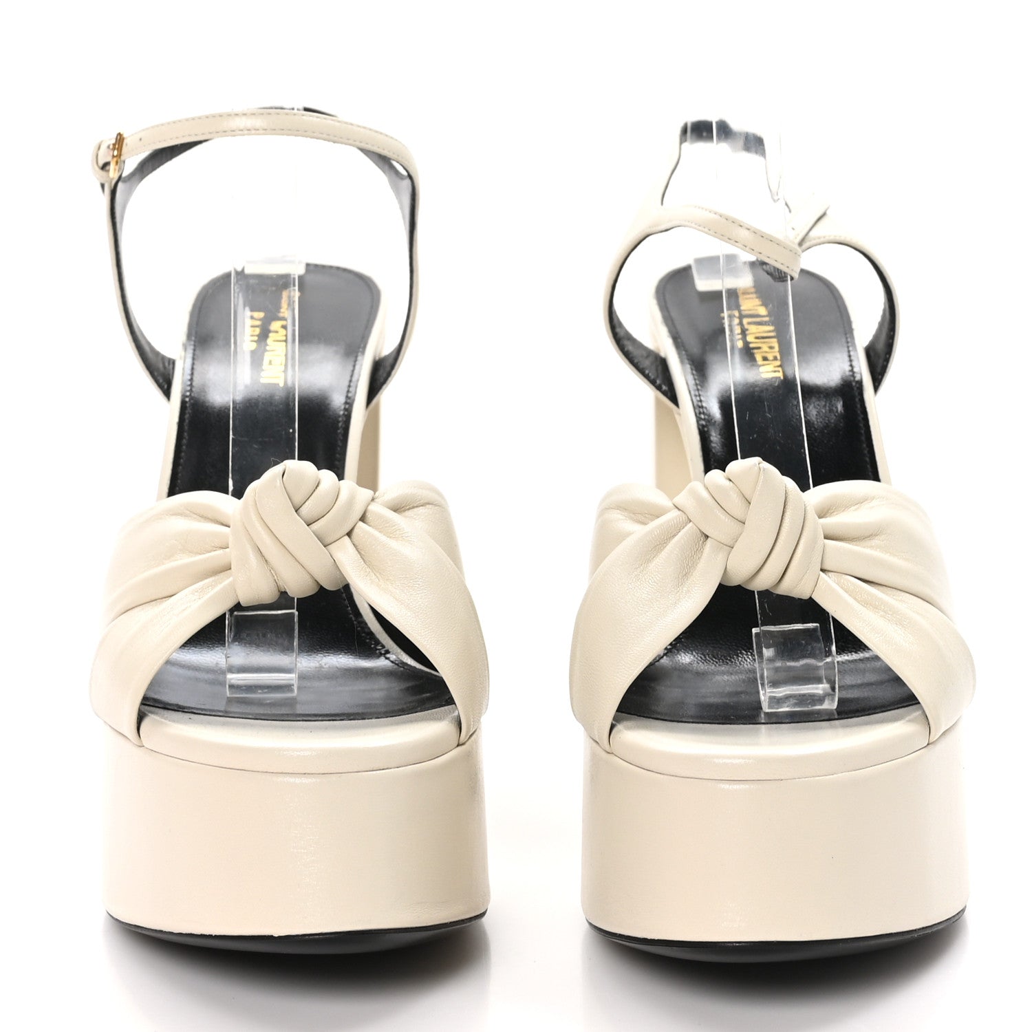 Saint Laurent Vendome Bianca 85 Platform Sandals 41 Pearl 2 of 9