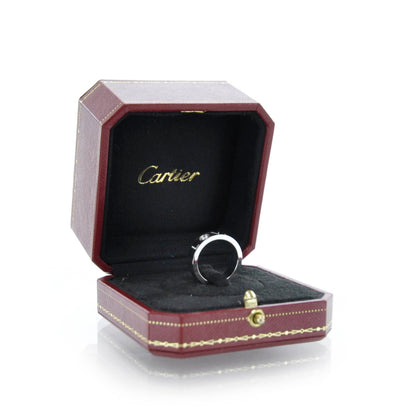 Cartier 18k White Gold Diamond LOVE Ring Size 53 6.5 1 of 5
