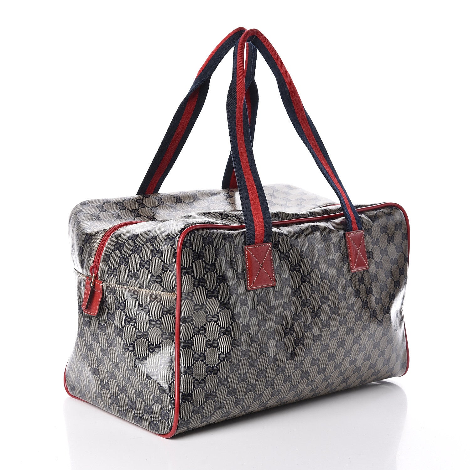 Gucci Crystal Monogram Web Medium Collapsible Carry On Duffle Navy 3 of 12