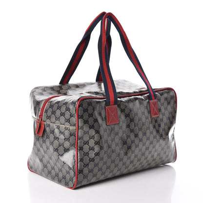 Gucci Crystal Monogram Web Medium Collapsible Carry On Duffle Navy 3 of 12