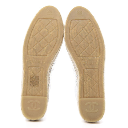 Chanel Laminated Goatskin CC Espadrilles 38 Silver 5 of 10