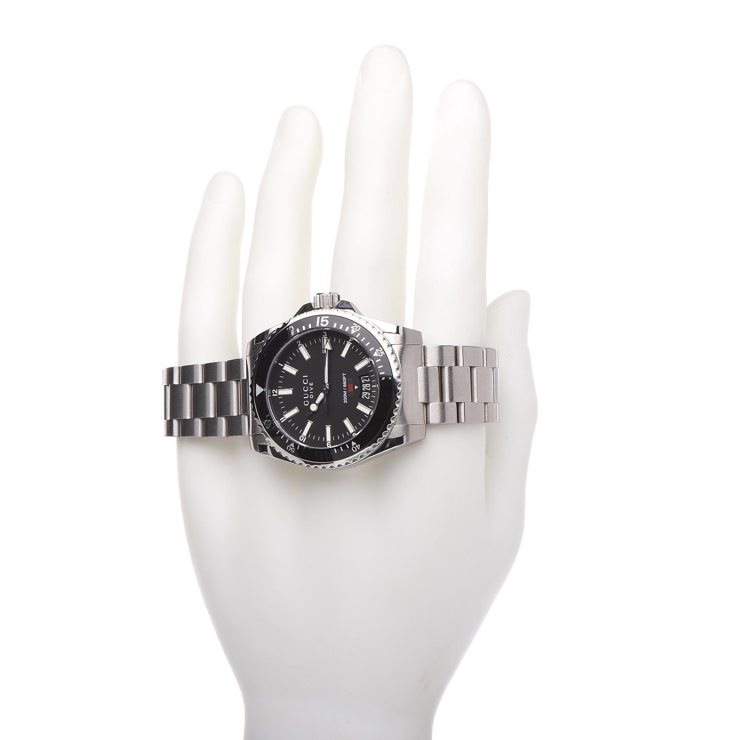 Gucci Stainless Steel 40mm Dive Quartz Watch Black 2 of 8