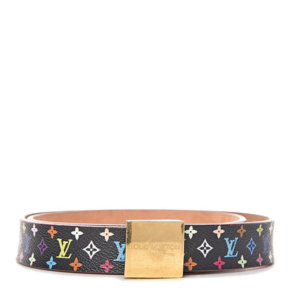 Louis Vuitton Monogram Multicolor LV Cut Reversible Belt 90 36 Black 1 of 8