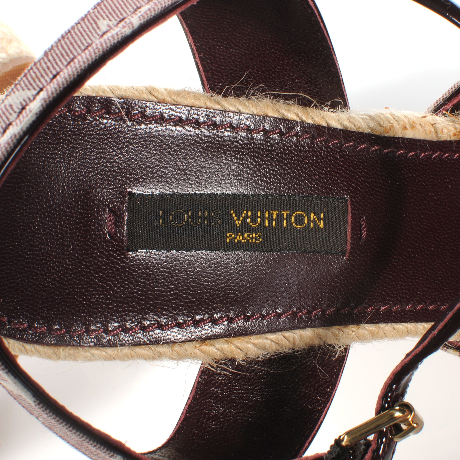 Louis Vuitton Monogram Idylle Majorca Espadrille Wedge Sandals 38 Sepia 5 of 7