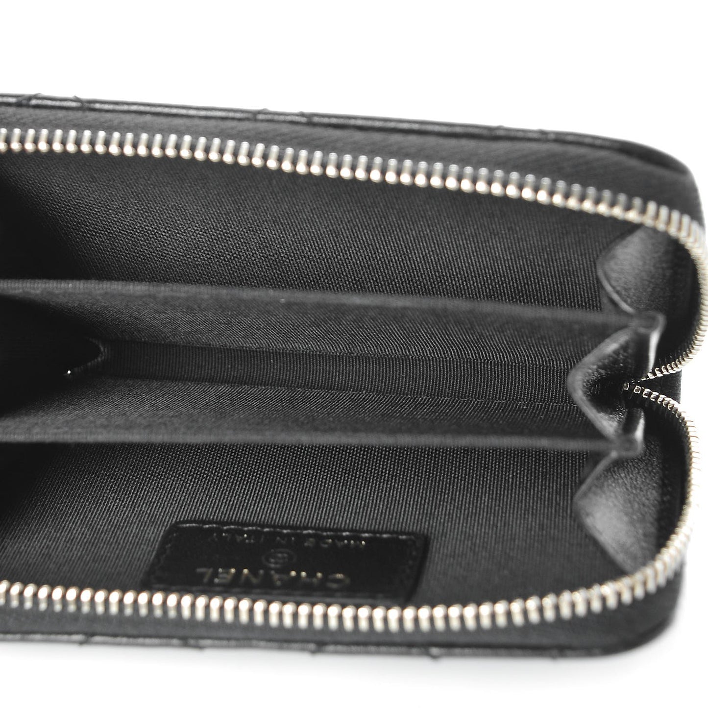 Lambskin Lucky Charms Zip Coin Purse Black