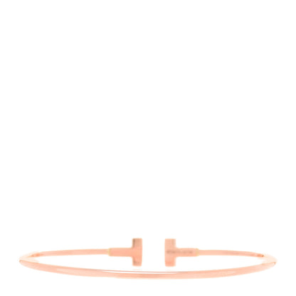 Tiffany 18K Rose Gold Narrow T Wire Bracelet 3 of 5