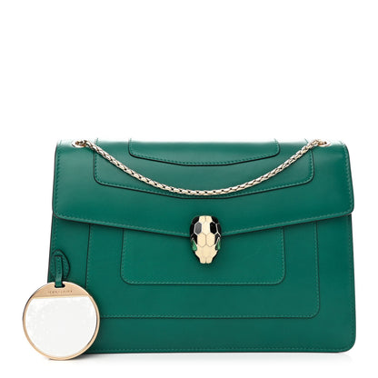 Bulgari Calfskin Serpenti Forever Shoulder Bag Emerald Green 1 of 9