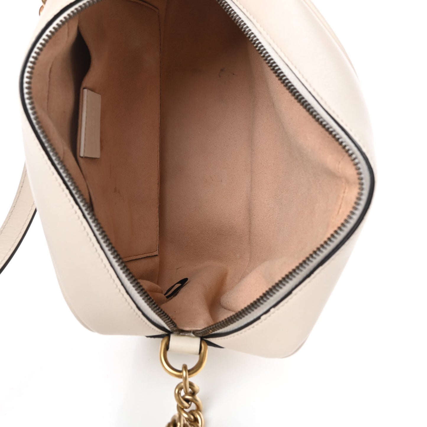 Calfskin Matelasse Small GG Marmont Chain Shoulder Bag White