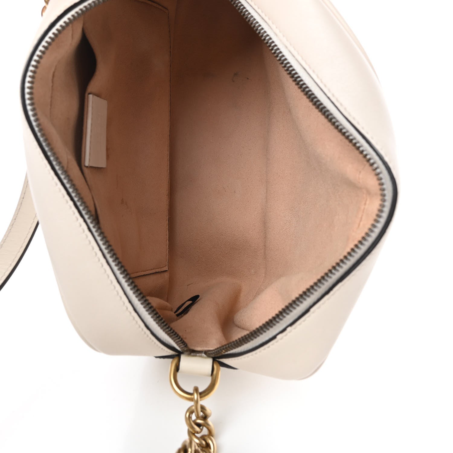 Gucci Calfskin Matelasse Small GG Marmont Chain Shoulder Bag White 5 of 16
