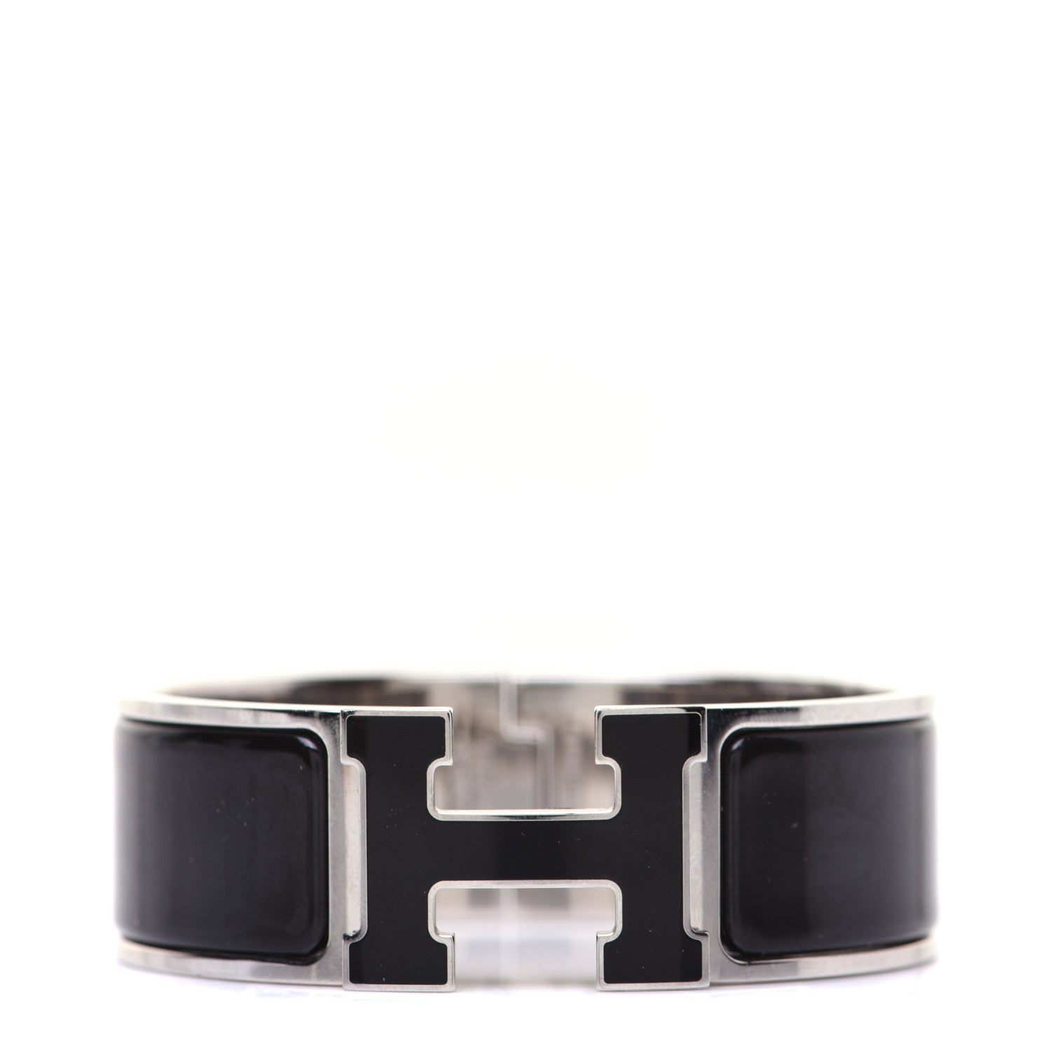 Hermes Enamel Wide Clic Clac H Bracelet PM Black 1 of 7