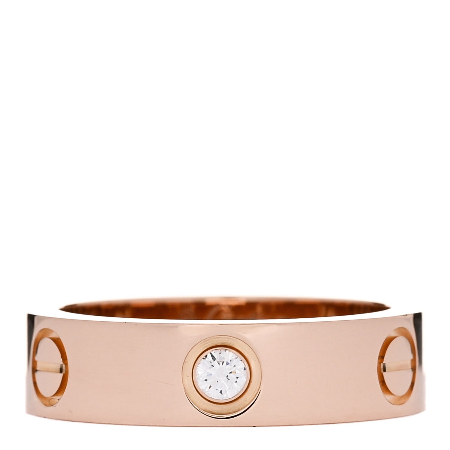 Cartier 18K Pink Gold 3 Diamond 5.5mm LOVE Ring 56 7.5 1 of 4
