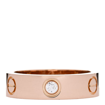 Cartier 18K Pink Gold 3 Diamond 5.5mm LOVE Ring 56 7.5 1 of 4