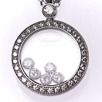 Chopard 18K White Gold Diamond 5 Happy Diamonds Circle Pendant Necklace 5 of 7