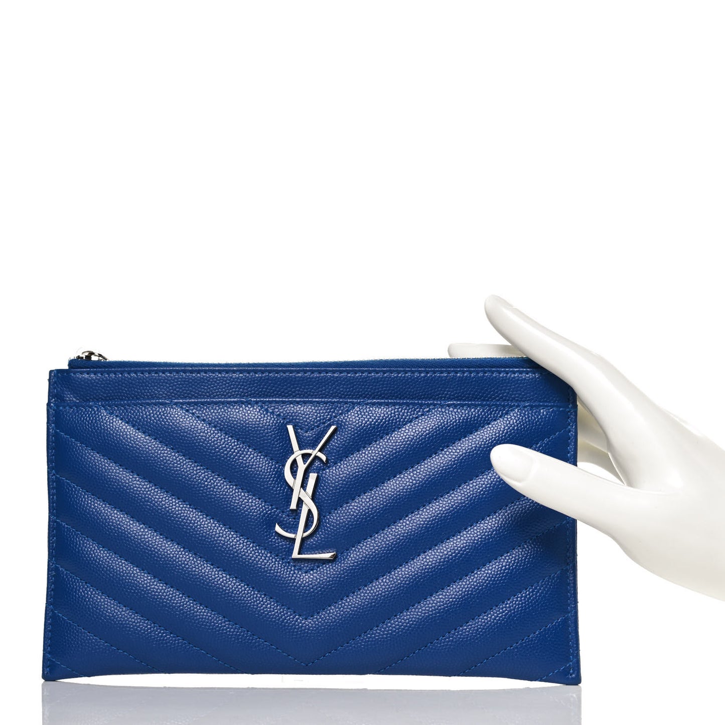 Grain De Poudre Chevron Monogram Bill Pouch Blue