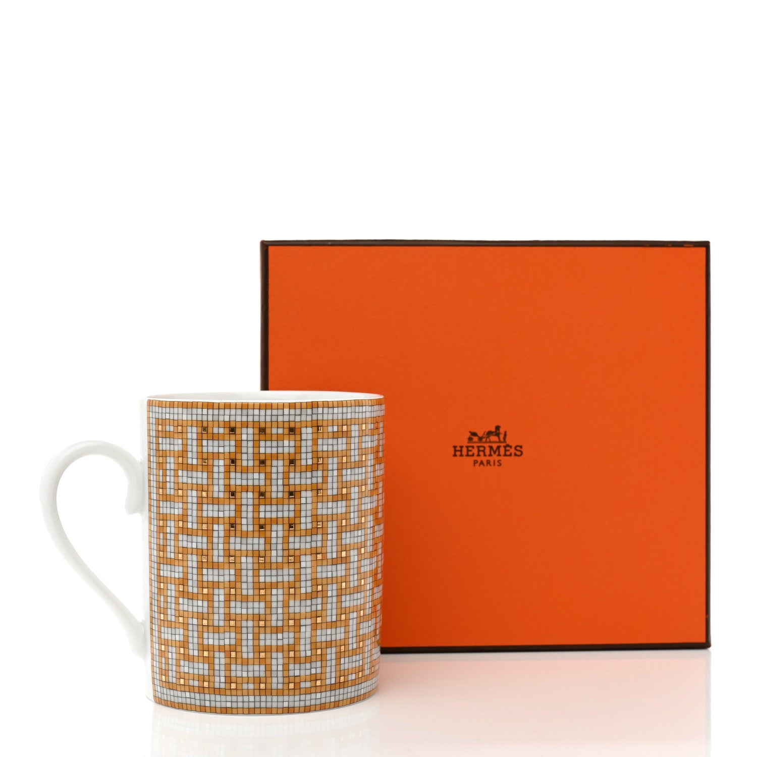 Hermes Porcelain Mosaique au 24 Mug Gold 8 of 8