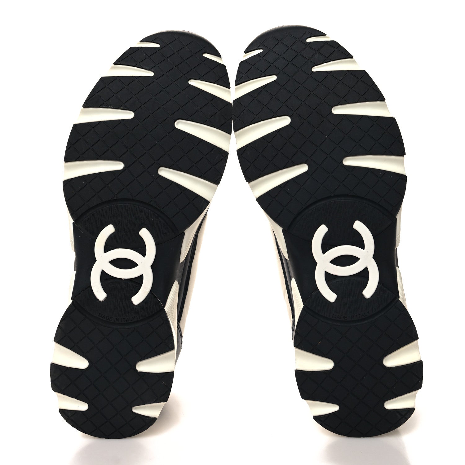 Chanel Calfskin CC Sneakers 38.5 Navy Blue White Light Burgundy 5 of 9