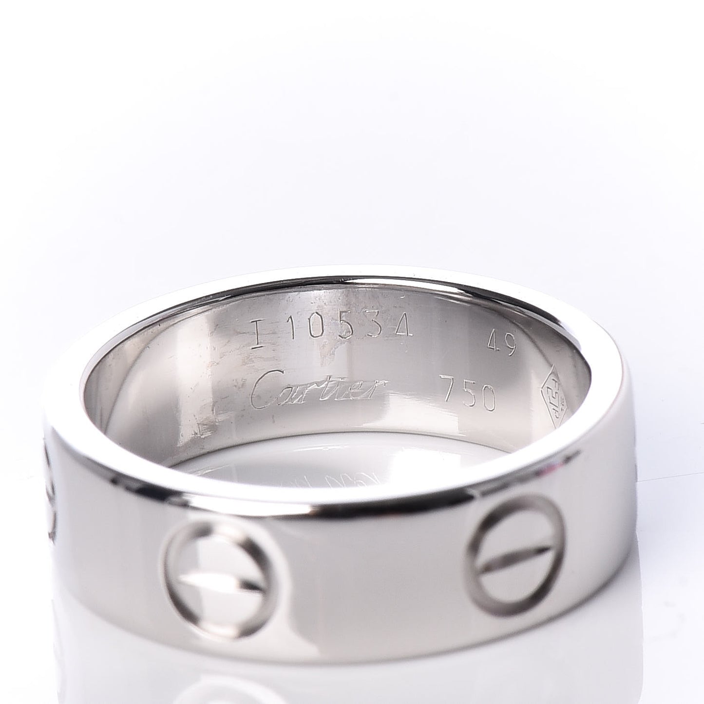 18K White Gold 5.5mm LOVE Ring 49 4.75