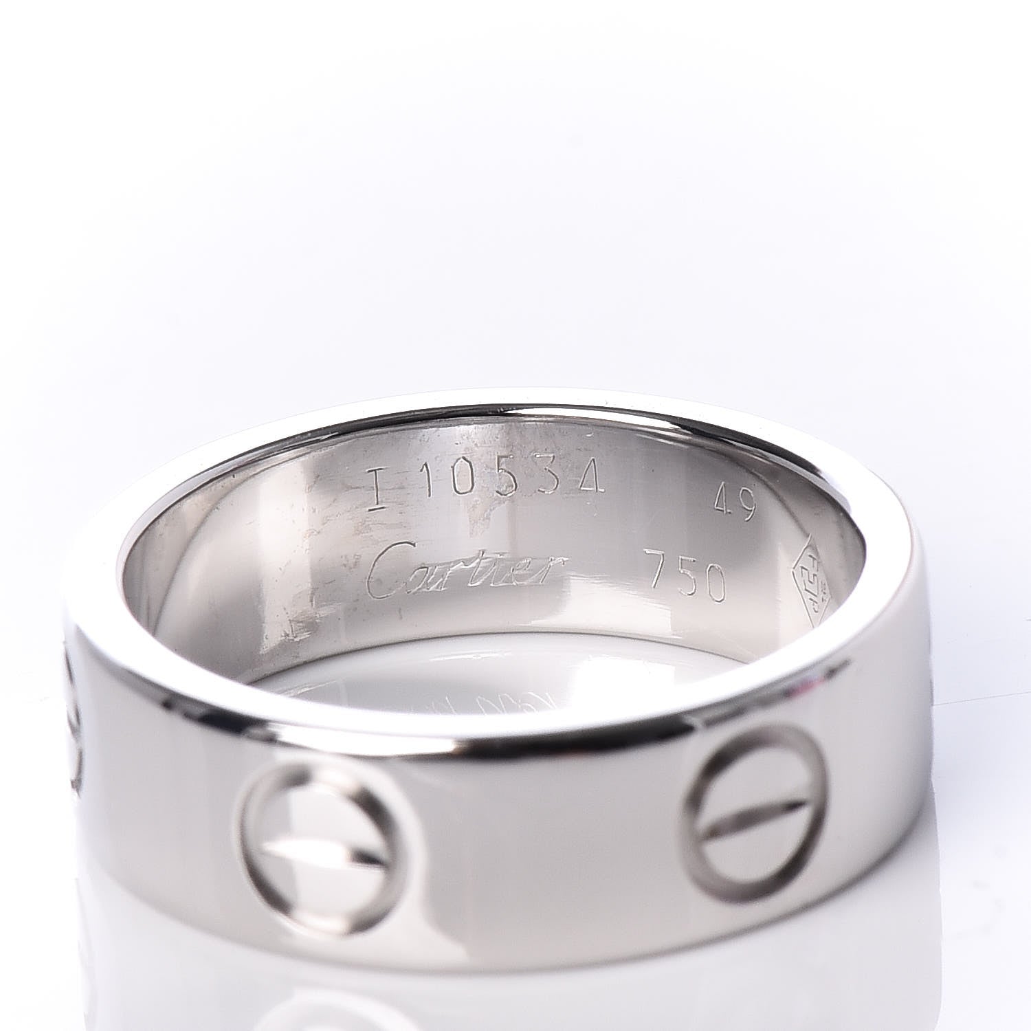 Cartier 18K White Gold 5.5mm LOVE Ring 49 4.75 4 of 4