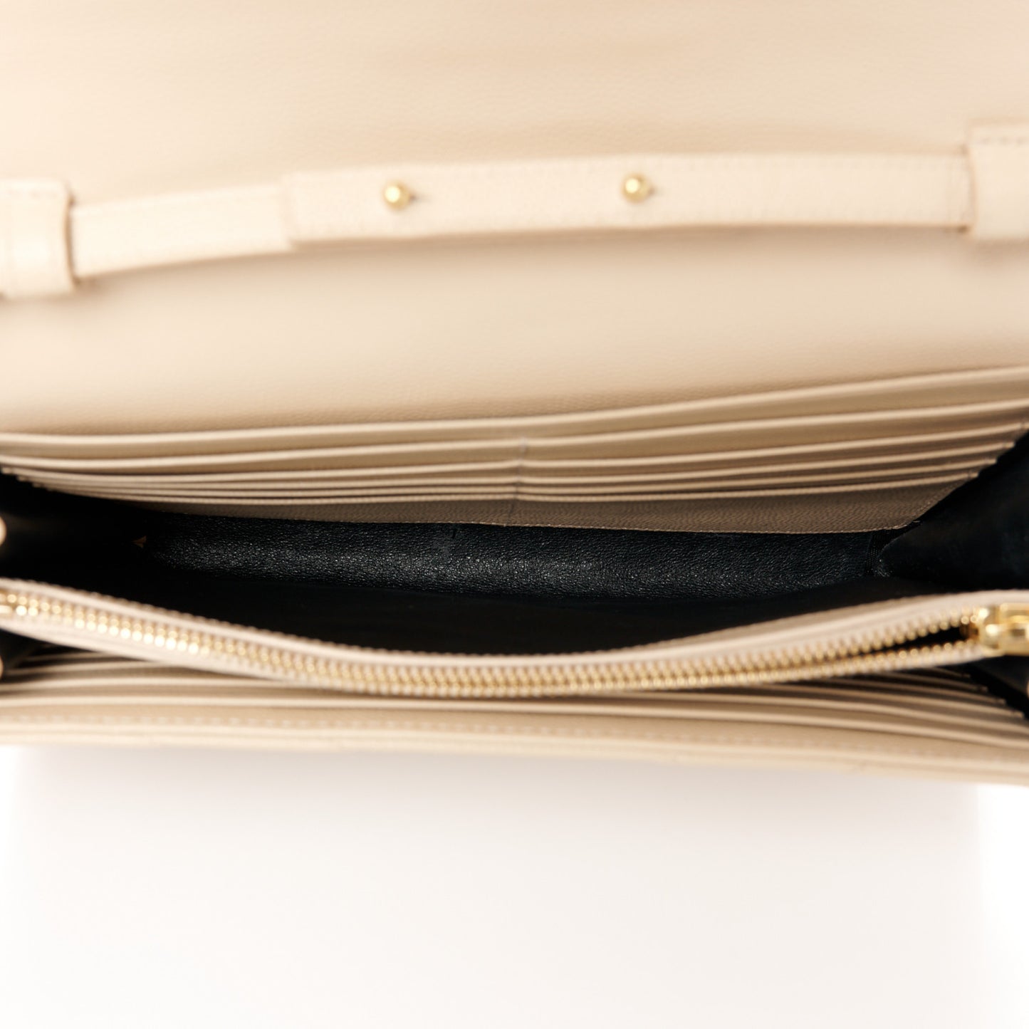 Grain De Poudre Matelasse Chevron Monogram Chain Wallet  Nude Powder