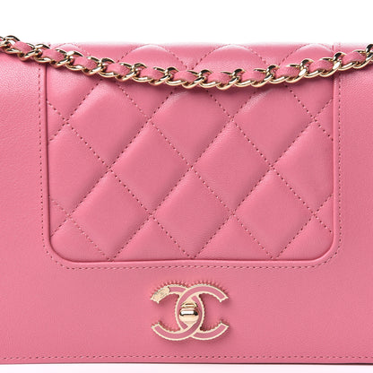 Chanel Sheepskin Quilted Mademoiselle Vintage Wallet On Chain WOC Dark Pink 11 of 12