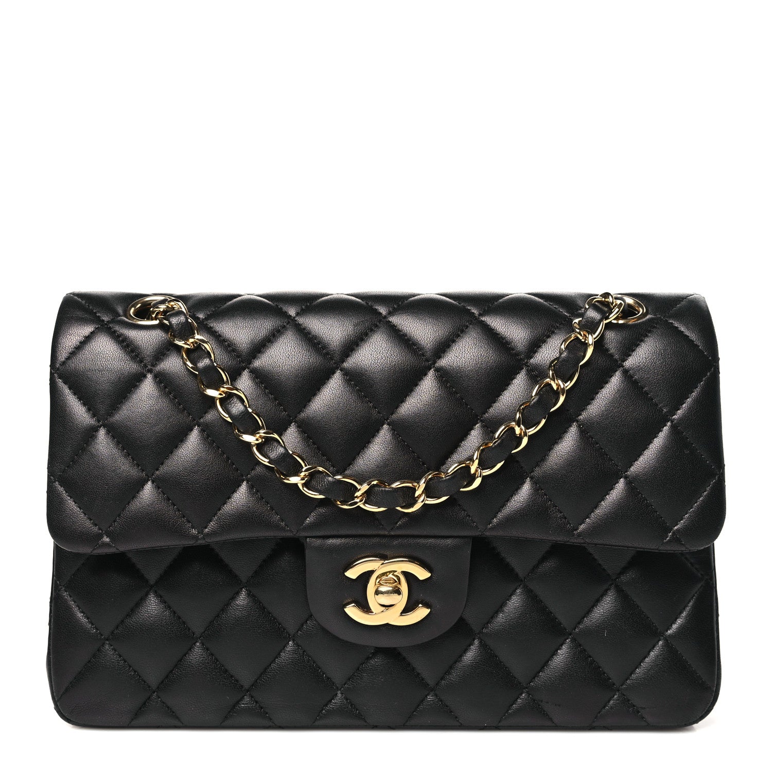 Chanel Lambskin Quilted Small Double Flap Black 1 of 10