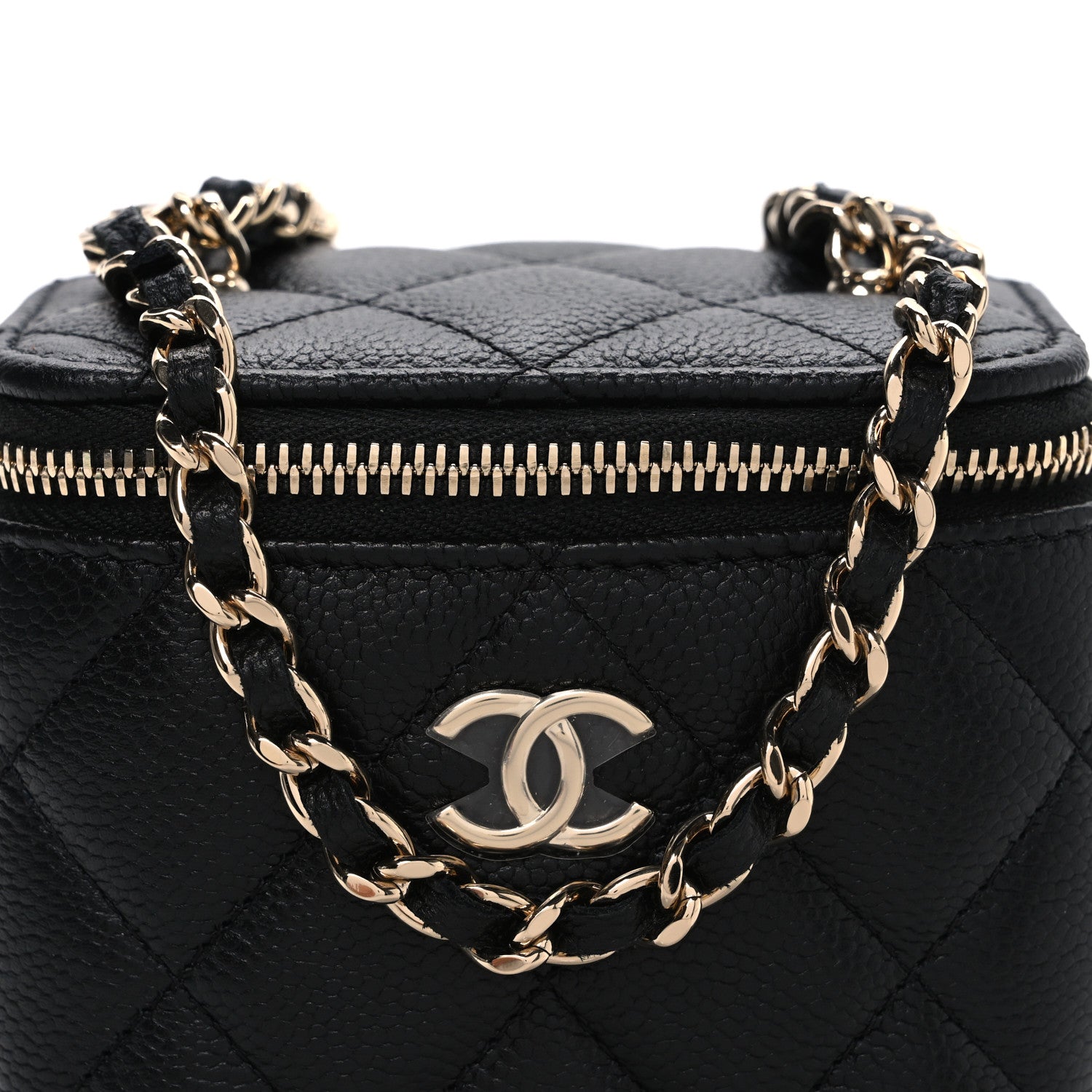 Chanel Caviar Quilted Mini Vanity Case With Chain Black 8 of 11