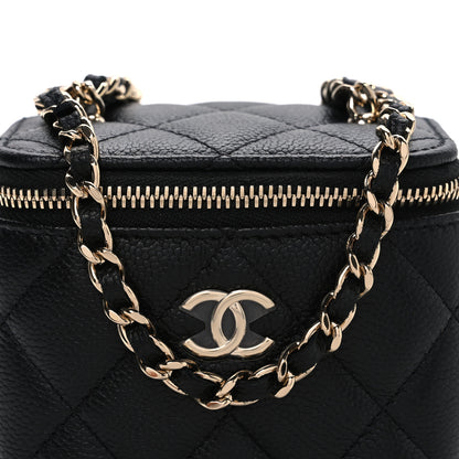 Chanel Caviar Quilted Mini Vanity Case With Chain Black 8 of 11