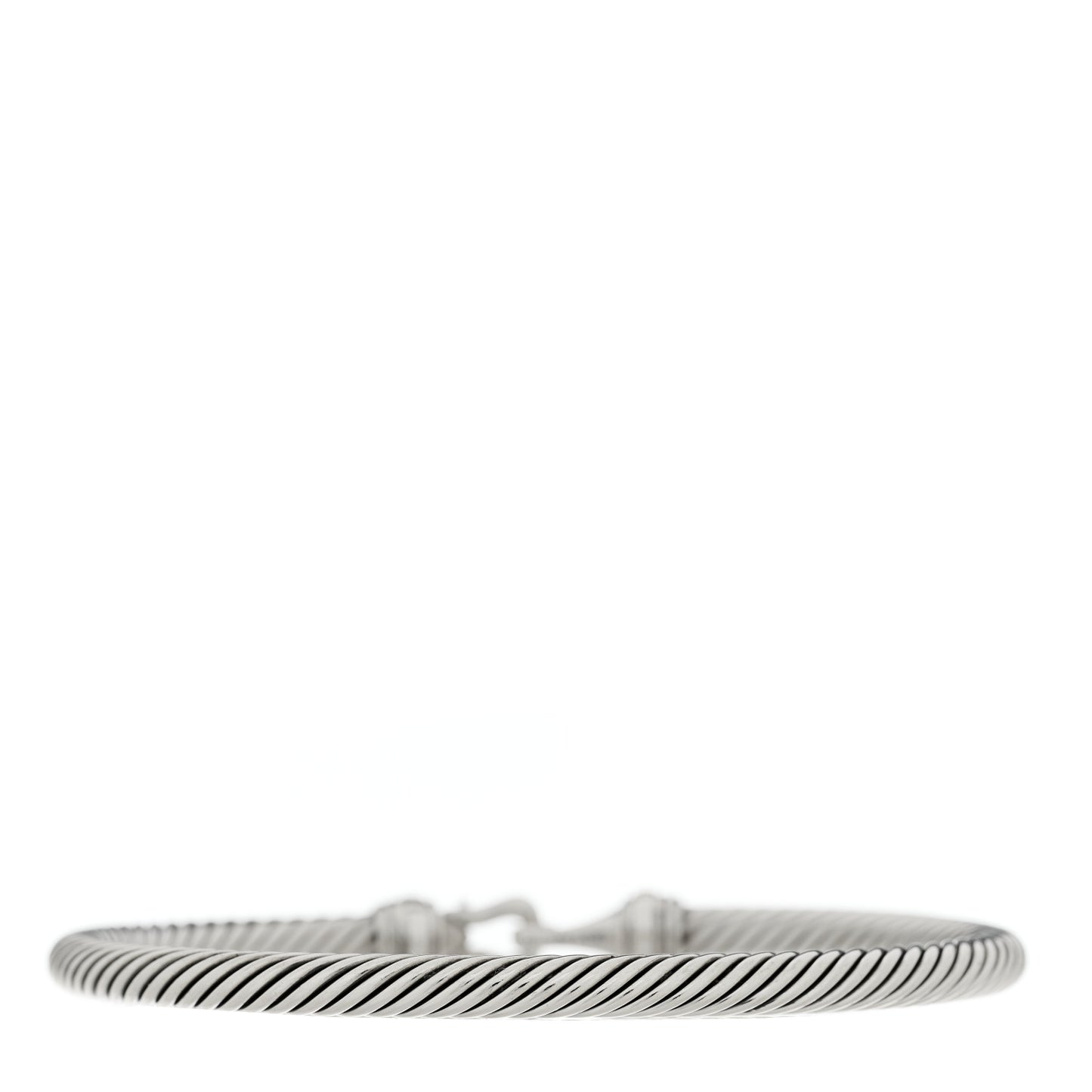 Sterling Silver 18K Yellow Gold 4mm Cable Classic Buckle Bracelet